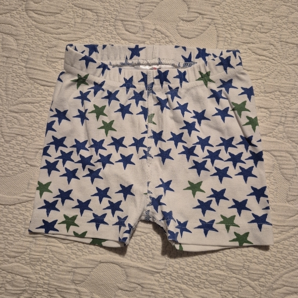 Hanna Andersson boys size 90 or 3 pajama bottom white with stars blue green VGUC